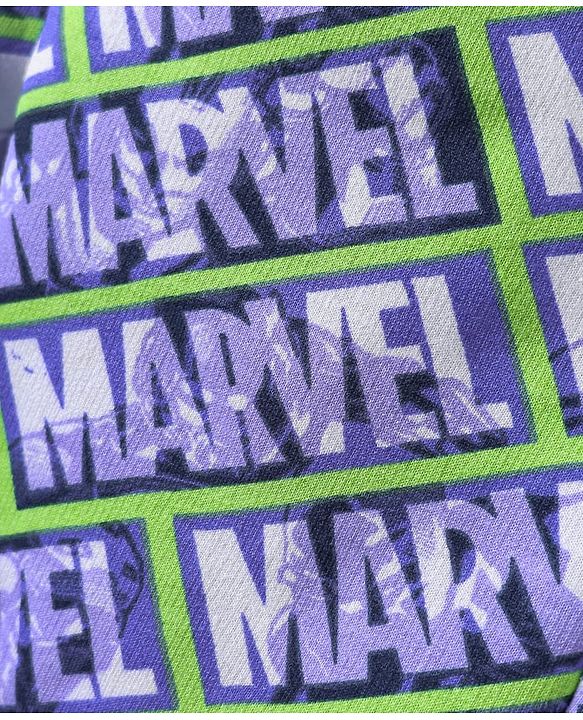 Pine Kids Marvel  Single Jersey Knit Half Sleeves Co-Ord  Oversized Drop Shoulder And Shorts Night Suit With Avengers Print - Blue