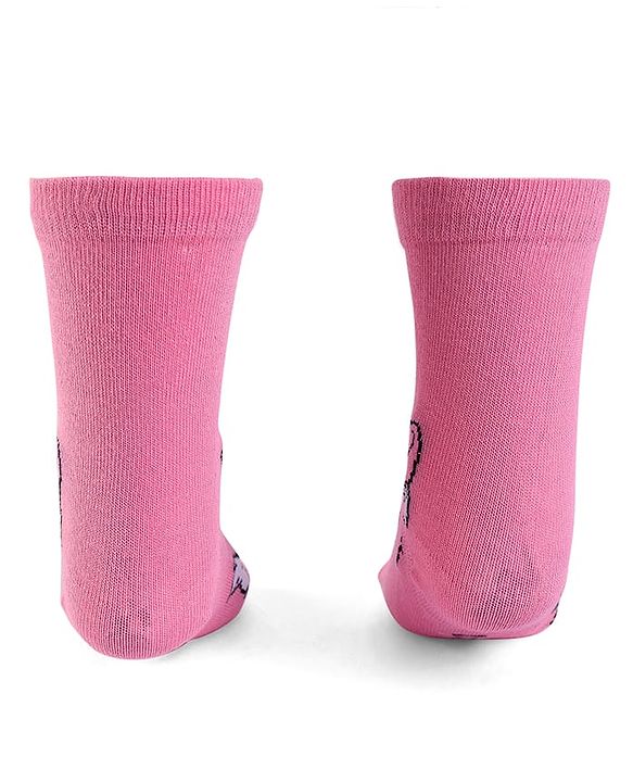 Cute Walk by Babyhug Knit Antibacterial Socks With Aristocats Marie Graphics Pack Of 3 - Pink