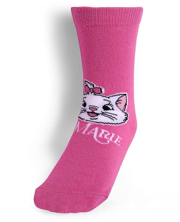 Cute Walk by Babyhug Knit Antibacterial Socks With Aristocats Marie Graphics Pack Of 3 - Pink