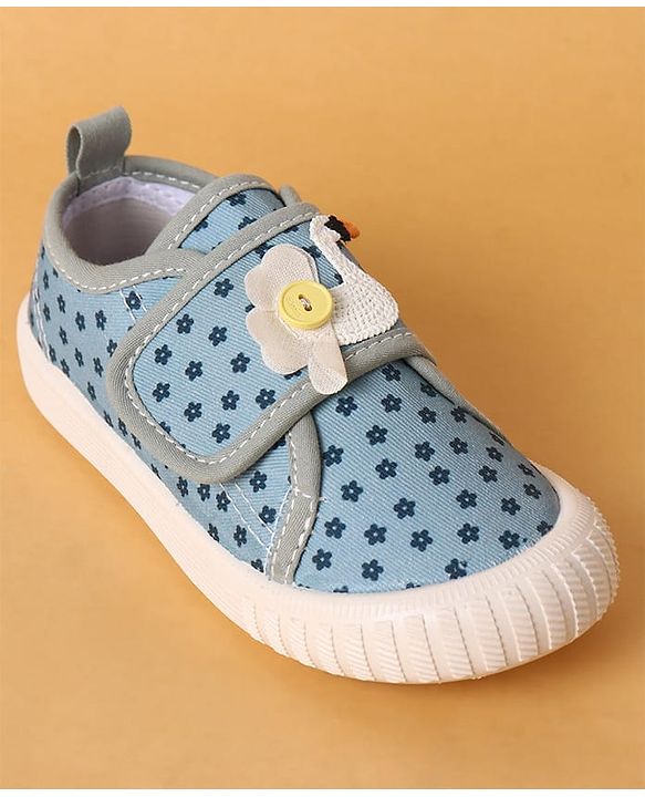 Cute Walk by Babyhug Velcro Closure Casual Shoes with Floral Print & Applique - Pink