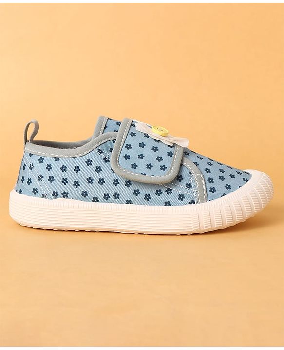 Cute Walk by Babyhug Velcro Closure Casual Shoes with Floral Print & Applique - Pink