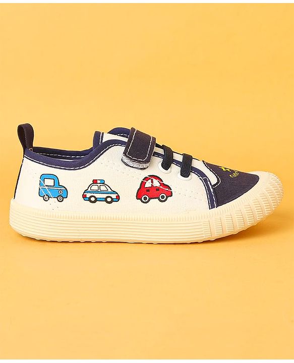 Cute Walk by Babyhug Velcro Closure Casual Shoes with Vehicle Design - Navy Blue