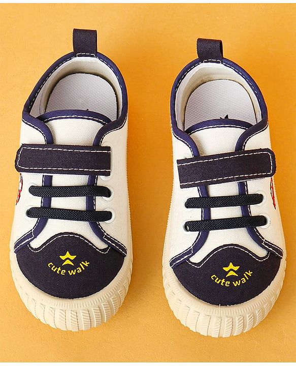 Cute Walk by Babyhug Velcro Closure Casual Shoes with Vehicle Design - Navy Blue