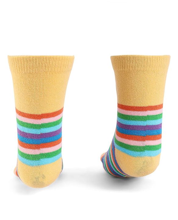 Cute Walk by Babyhug Knit Antibacterial Socks With Mickey Mouse Graphics Pack Of 3 - Blue Black & Yellow