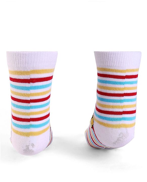 Cute Walk By Babyhug Knit Antibacterial Socks With Mickey Mouse Graphics Pack Of 3 - White & Yellow