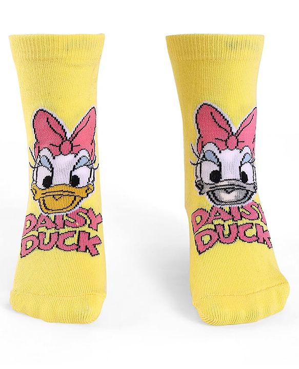 Cute Walk By Babyhug Knit Antibacterial Socks With Minnie Mouse Graphics Pack Of 3 - Yellow Pink & Blue
