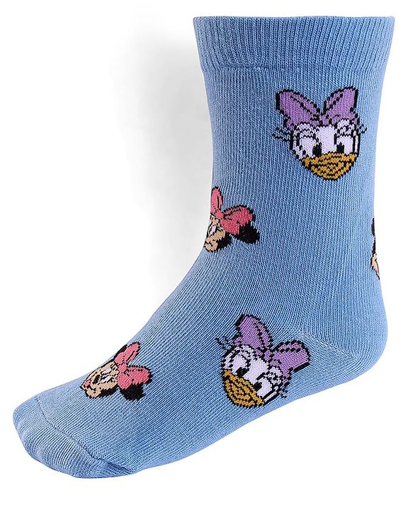 Cute Walk By Babyhug Knit Antibacterial Socks With Minnie Mouse Graphics Pack Of 3 - Yellow Pink & Blue
