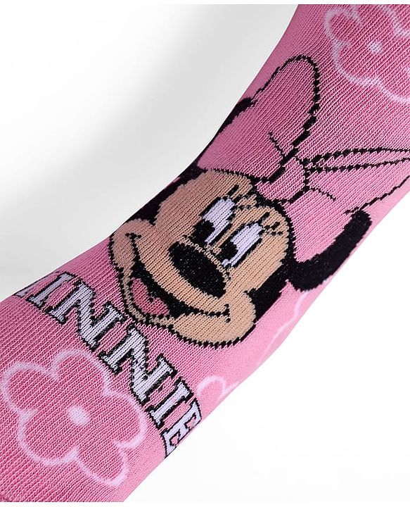 Cute Walk By Babyhug Knit Antibacterial Socks With Minnie Mouse Graphics Pack Of 3 - Yellow Pink & Blue