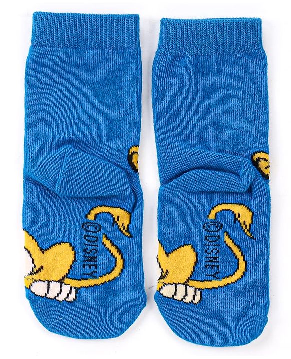 Cute Walk by Babyhug Disney Knit Ankle Length Antibacterial Socks With Lion King Graphics Pack Of 3 - Green Yellow & Blue