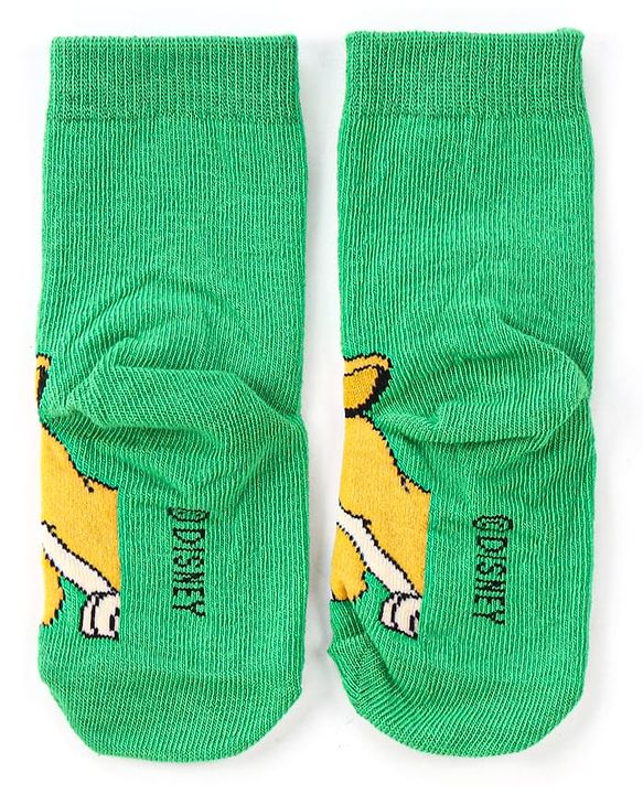 Cute Walk by Babyhug Disney Knit Ankle Length Antibacterial Socks With Lion King Graphics Pack Of 3 - Green Yellow & Blue