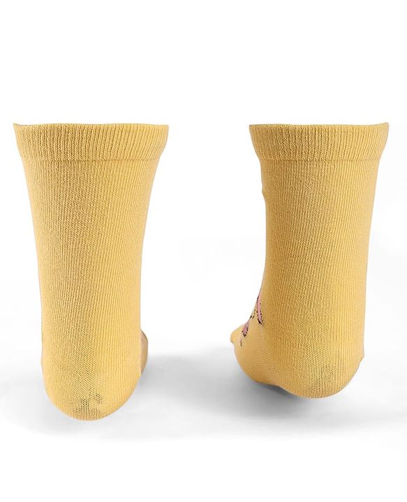 Cute Walk By Babyhug Knit Antibacterial Socks With Winnie The Pooh Graphics Pack Of 3 - Yellow & White