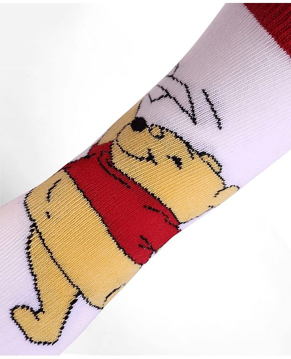 Cute Walk By Babyhug Knit Antibacterial Socks With Winnie The Pooh Graphics Pack Of 3 - Yellow & White