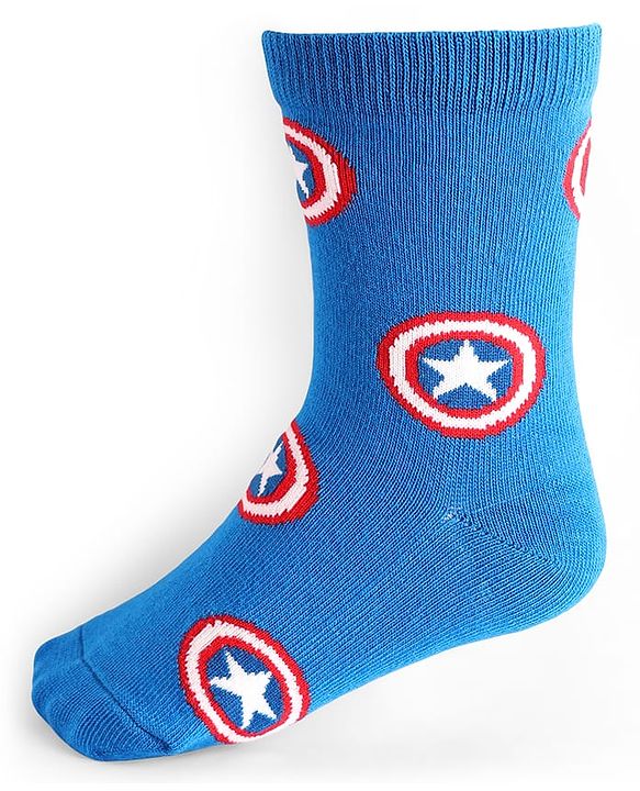 Pine Kids Marvel Knit Antibacterial Socks With Avenger Graphics Pack Of 3 - Red Blue & Green