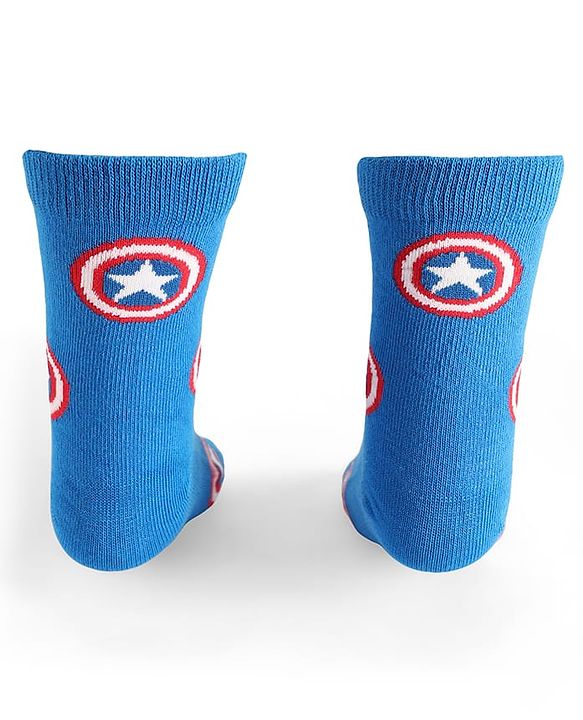Pine Kids Marvel Knit Antibacterial Socks With Avenger Graphics Pack Of 3 - Red Blue & Green