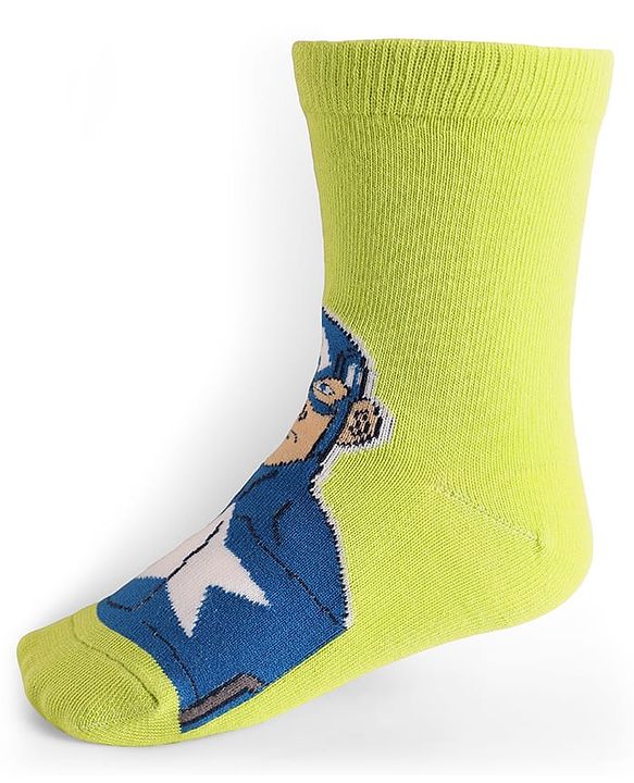 Pine Kids Marvel Knit Antibacterial Socks With Avenger Graphics Pack Of 3 - Red Blue & Green