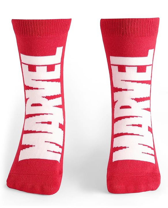 Pine Kids Marvel Knit Antibacterial Socks With Avenger Graphics Pack Of 3 - Red Blue & Green