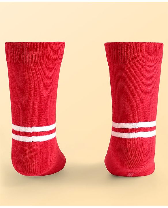 Pine Kids Marvel Knit Antibacterial Socks With Avengers Graphics Pack Of 3 - Red Blue & White