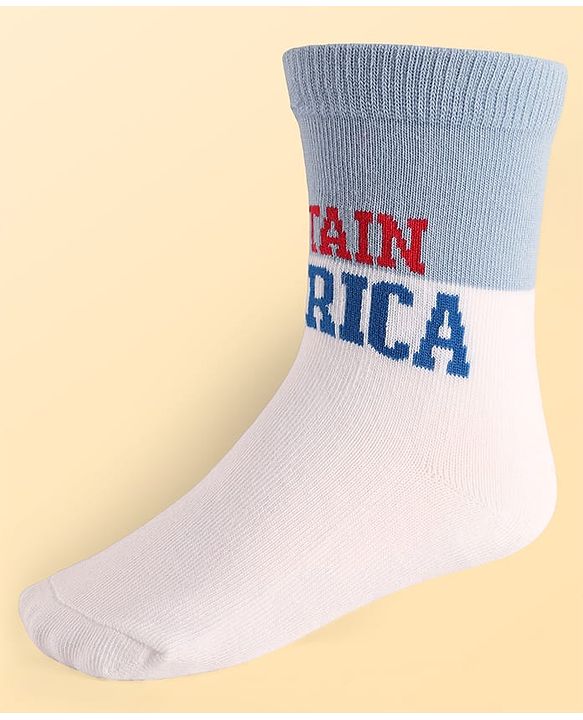 Pine Kids Marvel Knit Antibacterial Socks With Avengers Graphics Pack Of 3 - Red Blue & White