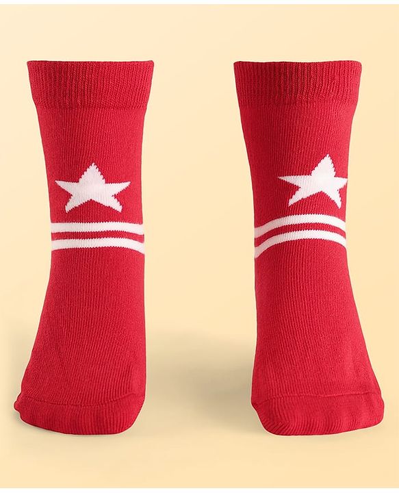 Pine Kids Marvel Knit Antibacterial Socks With Avengers Graphics Pack Of 3 - Red Blue & White