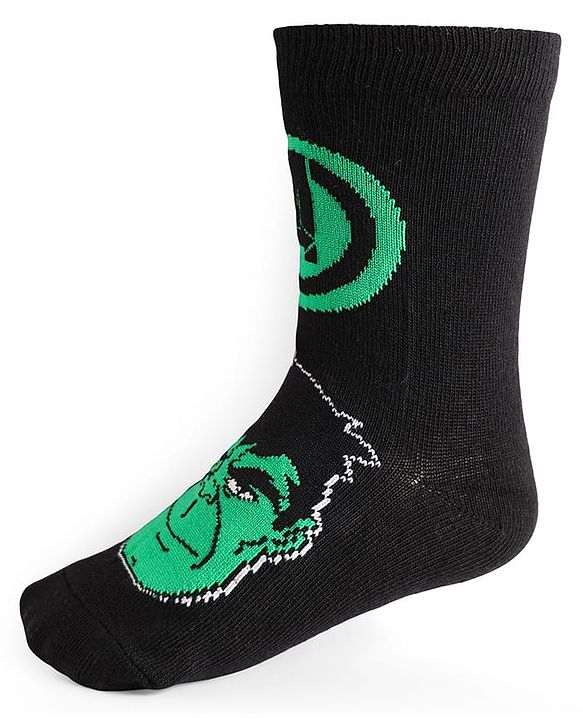 Pine Kids Marvel Knit Antibacterial Socks With Avengers Graphics Pack Of 3 -  Black Navy Blue & Brown