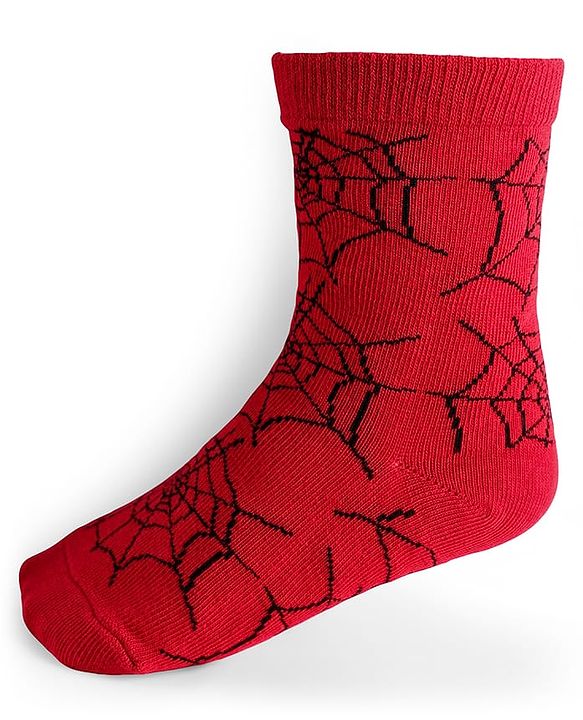 Pine Kids Marvel Knit Antibacterial Socks With Spider Man Graphics Pack Of 3 - Red Black & Grey