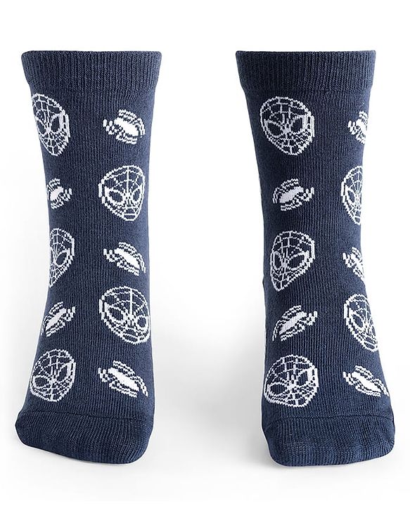 Pine Kids Marvel Knit Antibacterial Socks With Spider Man Graphics Pack Of 3 - Red Black & Grey