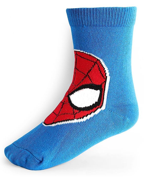 Pine Kids Knit Antibacterial Socks With Spider Man Graphics Pack Of 3 - Red Blue & Green