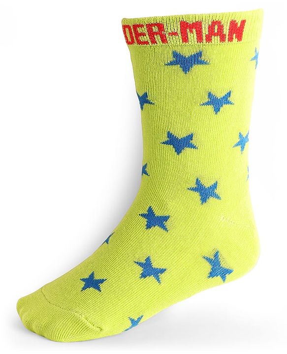 Pine Kids Knit Antibacterial Socks With Spider Man Graphics Pack Of 3 - Red Blue & Green