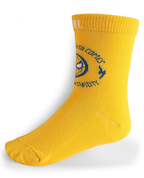 Pine Kids Knit Antibacterial Socks With Spider Man Graphics Pack Of 3 - Red Yellow & Blue