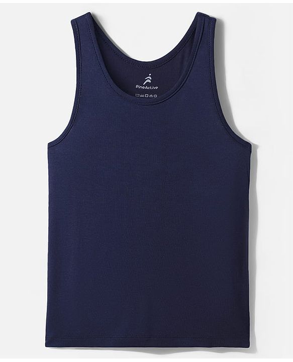 Pine Active Half Sleeves Super Stretch Crop Top & Inner T-Shirt - Blue & Black