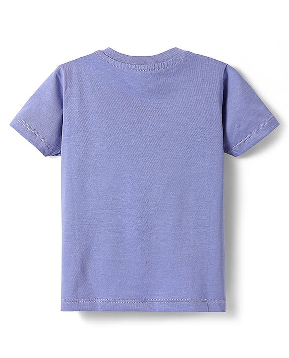 Babyhug Cotton Knit Half Sleeves T-Shirt with Team Awesome  Print - Purple