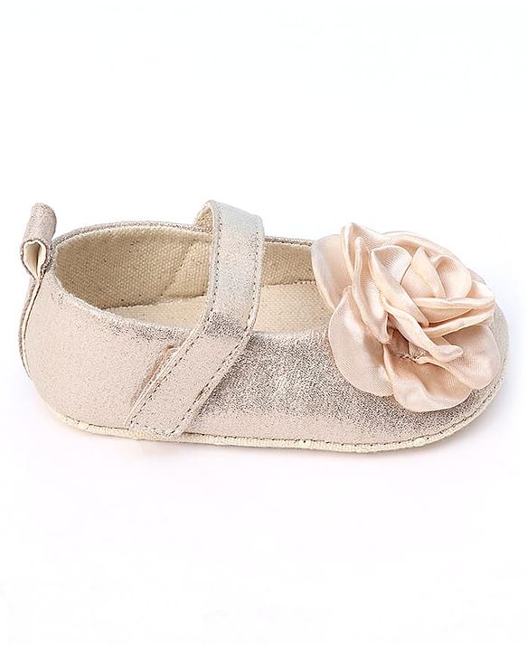 Cute Walk by Babyhug Velcro Closure Booties with Floral Applique - Pink