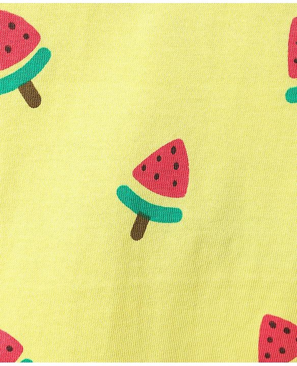 Babyhug Cotton Knit Half Sleeves T-Shirts With Tropical Print  Pack Of 3 -Yellow &  Pink