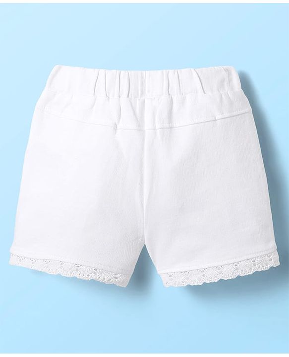 Babyhug Cotton Woven Half Frill Sleeves Floral Printed Top & Shorts Set - White & Blue