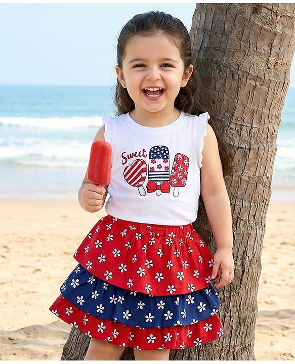 Babyhug Sleeveless Tee & Short Adventure Print - Blue