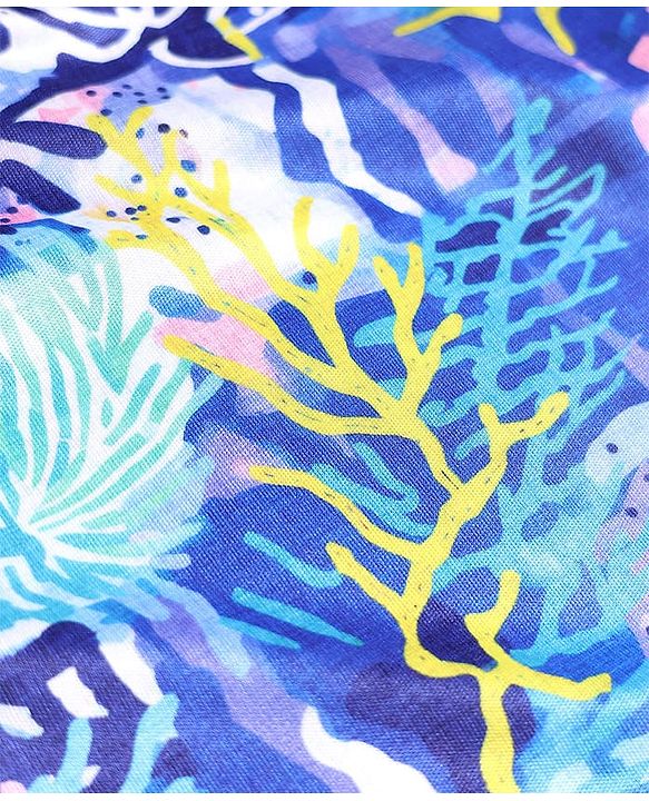 Pine Active Sleeveless T-Shirt with Abstract Print - Blue & Pink