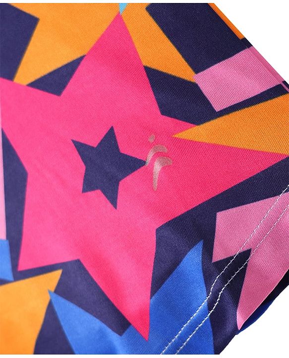 Pine Active Half Sleeves Abstract Printed T-Shirt - Pink & Orange