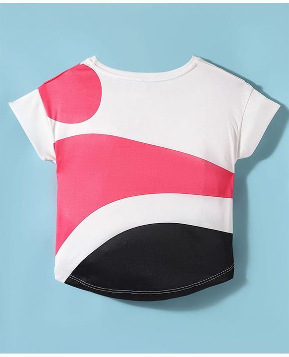 Pine Active Knit Half Sleeves T-Shirt With Text Print - White