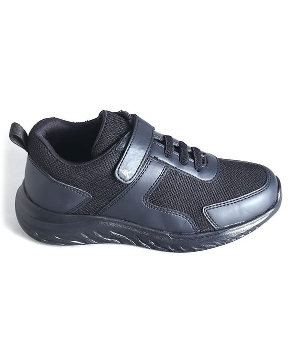 Pine Kids School Shoes with Velcro Closure - Black