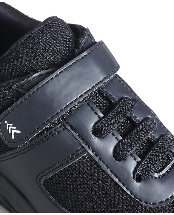 Pine Kids School Shoes with Velcro Closure - Black