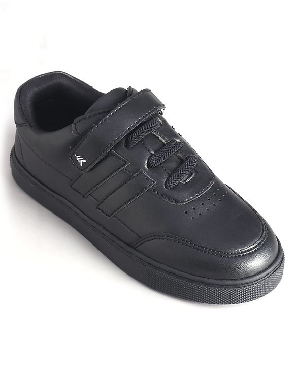 Pine Kids School Shoes with Velcro Closure - Black