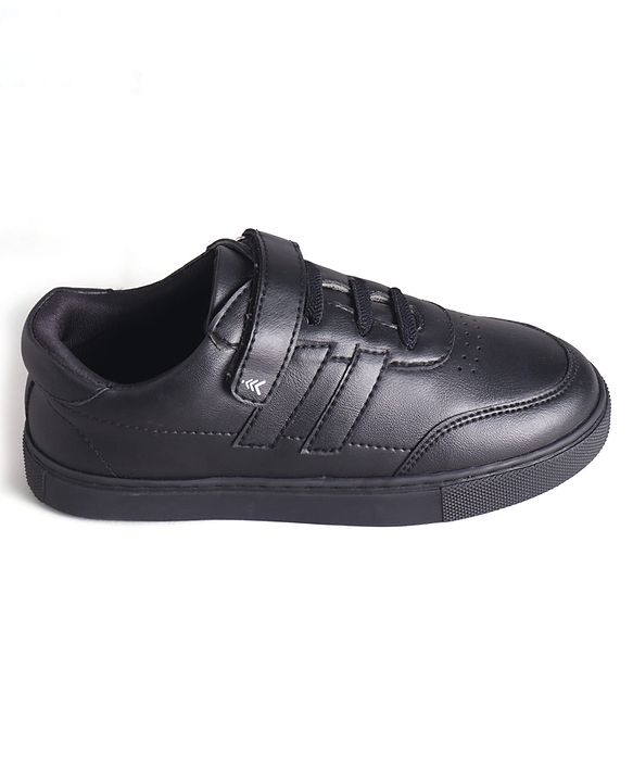 Pine Kids School Shoes with Velcro Closure - Black