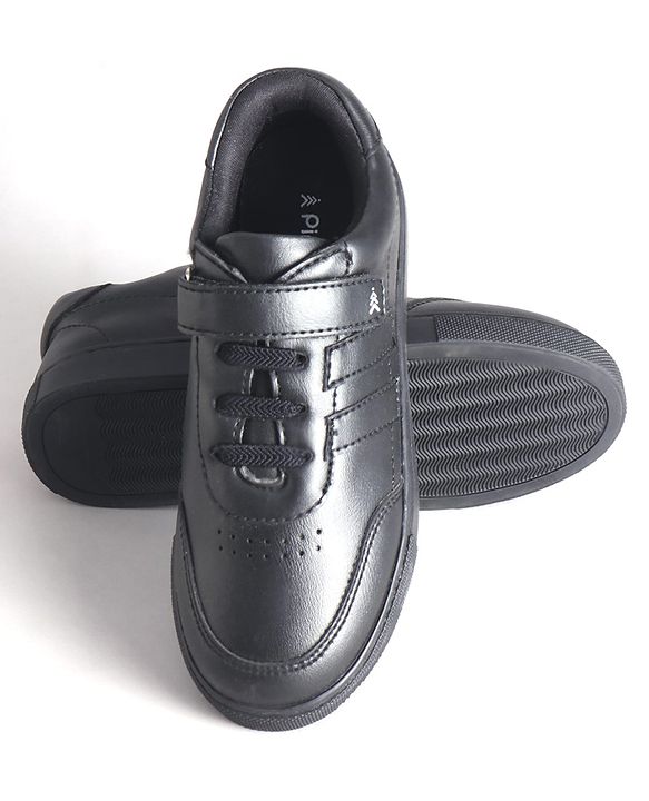Pine Kids School Shoes with Velcro Closure - Black