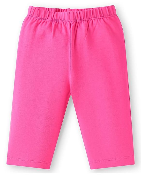 Babyhug Single Jersey Knit Sleeveless Top & Leggings Set with Floral Print & Bow Applique - Pink & White
