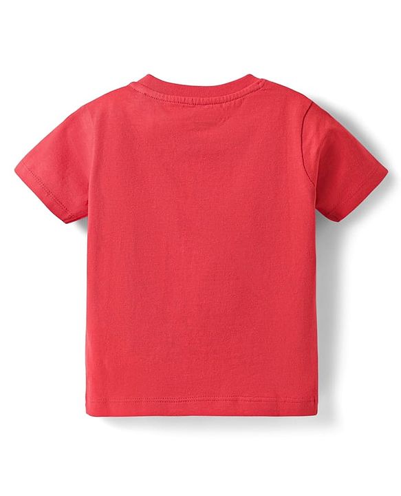 Babyhug Cotton  Knit Half Sleeves T-Shirt With Nautical Text Print - Red