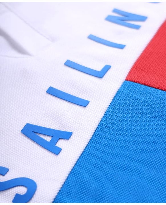 Babyhug Cotton Knit Half Sleeves  Cut & Sew Polo T-Shirt With Sailing Text Print - Blue & Yellow