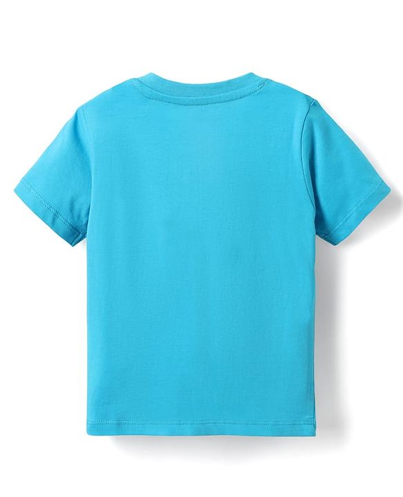 Babyhug Cotton Knit Half Sleeves T-Shirts with Tropical Theme Print & Stripes Pack of 3 - Navy & Aqua Blue