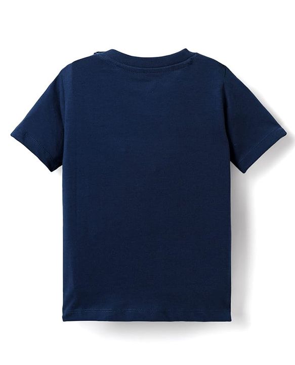Babyhug Cotton Knit Half Sleeves T-Shirts with Tropical Theme Print & Stripes Pack of 3 - Navy & Aqua Blue