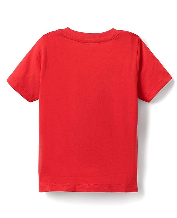 Babyhug Cotton Knit Half Sleeves T-Shirts with Dino Print & Stripes Pack of 3 - Navy Blue & Red