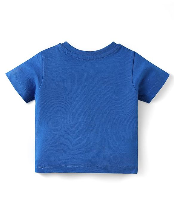 Babyhug Cotton Knit Half Sleeves T-Shirts with Text Print & Stripes Pack of 3 - Yellow Blue & White